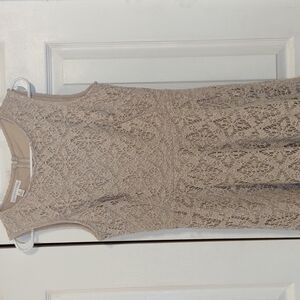 London Times crochet overlay sleeveless Dress